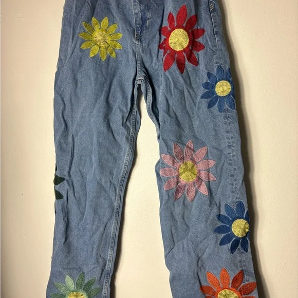 Urban outfitters Floral Embroidered Denim Jeans - Picture 2 of 10